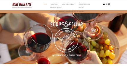 Wine With Kyle: Website Design & Development including content pages, Instagram Feed functionality and a contact form.