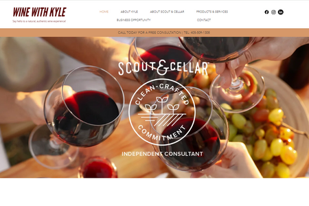 Wine With Kyle: Website Design & Development including content pages, Instagram Feed functionality and a contact form.