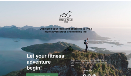 Mauka Makai Fitness: This is a redesign project. A fitness training coach based in Hawaii. This has an events page, online course program, blog and store.