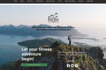 Mauka Makai Fitness: This is a redesign project. A fitness training coach based in Hawaii. This has an events page, online course program, blog and store.