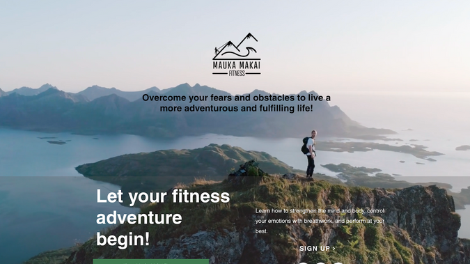 Mauka Makai Fitness: This is a redesign project. A fitness training coach based in Hawaii. This has an events page, online course program, blog and store.