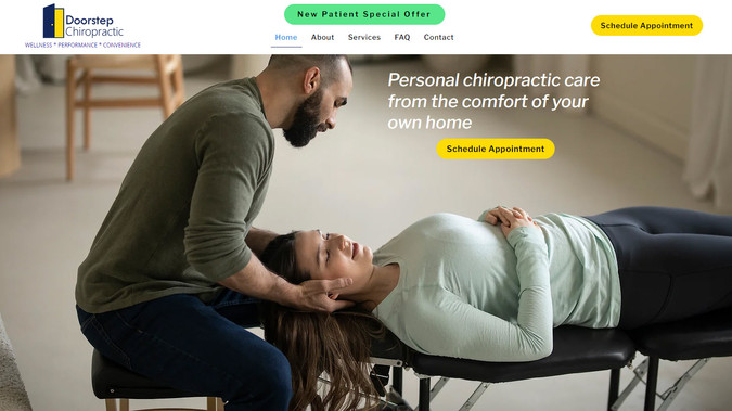 DoorstepChiropractic: Redesign website, set up SEO, created additional forms and landing pages for social media ads