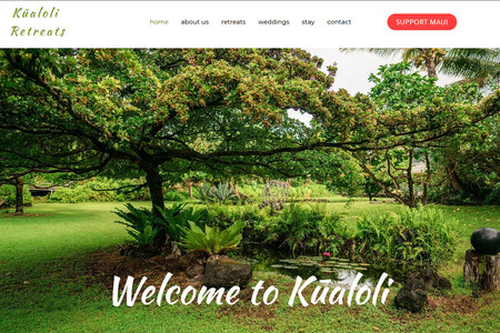 Kūaloli Retreats: Created new website for Hawaiian Retreat Center