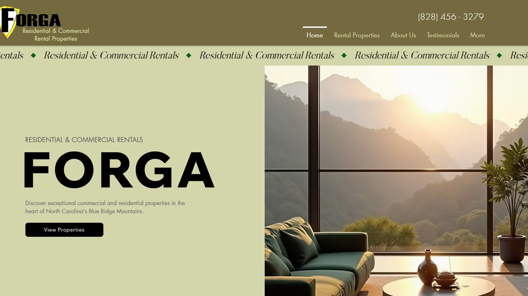 Forga Property Management: The site is built on Wix Studio and includes several Wix applications/functions, including CMS, Dynamic Pages, Automations, Forms, and more.