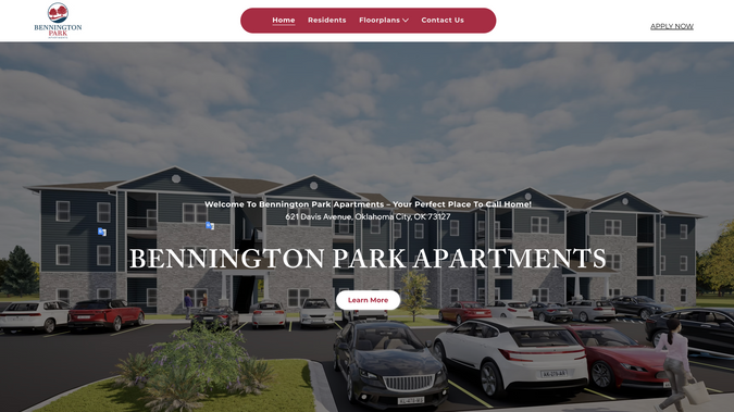 Bennington Park: How Bennington Park Was Built in Wix Studio
The Bennington Park website was built in Wix Studio using a responsive, performance-focused architecture designed to provide an exceptional user experience while maximizing SEO and long-term maintainability.

Key Features:
- Responsive Wix Studio design optimized for desktop, tablet, and mobile devices.
- CMS-powered content for easy management of floor plans, amenities, FAQs, and other property information without requiring code changes.
- SEO optimization including custom meta titles and descriptions, semantic heading structure, image optimization, local keywords, and AI-friendly content.
- Accessibility-conscious design with clear navigation, proper heading hierarchy, color contrast considerations, and keyboard-friendly interactive elements.
- Dynamic floor plan pages that can be managed through the Wix CMS, making future updates simple and scalable.
Resident resources including quick access to online payments, maintenance requests, and community information.
- Lead generation with strategically placed calls-to-action and contact forms to encourage tour requests and inquiries.
- Performance optimization through optimized images, clean layouts, and efficient page structure to improve loading speed.
- Scalable architecture allowing additional properties, pages, amenities, and content to be added as the community grows.
- AI Search Optimization (AEO) by incorporating conversational keywords, location-based content, and FAQ sections that help Google AI Overviews, - - ChatGPT, Gemini, and other AI search tools better understand and recommend the property.

The result is a modern apartment website that is easy for both prospective residents and property managers to use while providing a strong foundation for search visibility, lead generation, and future growth.