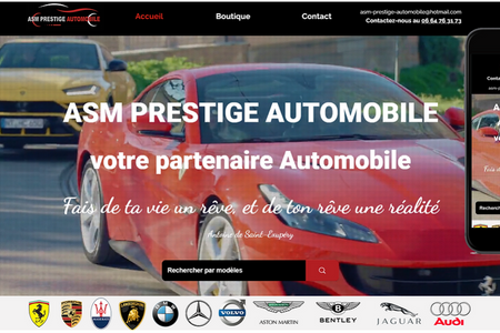 Asm Prestige Automobile : Vente véhicules de luxe occasion toutes marques en France: Création site d'annonce en ligne de voitures très luxueuses avec  optimisation SEO