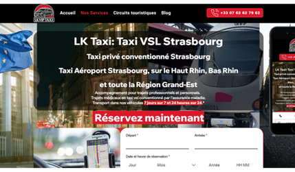 TAXI VSL STRASBOURG: Refonte totale du site internet avec formulaire sur mesure pour réservation de taxi + optimisation fiche Google My Business + Seo local en cours..
