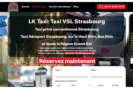 TAXI VSL STRASBOURG: Refonte totale du site internet avec formulaire sur mesure pour réservation de taxi + optimisation fiche Google My Business + Seo local en cours..