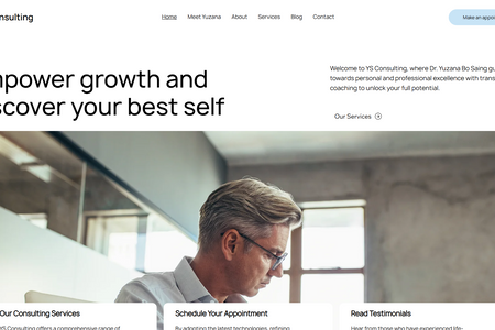 YS Consulting: We have designed the UI/UX for the website with booking service integration and personal portfolio.