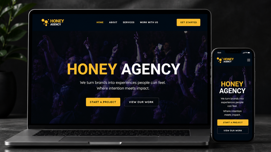 Honey Network: I redesigned this website to make it professional and responsive. 