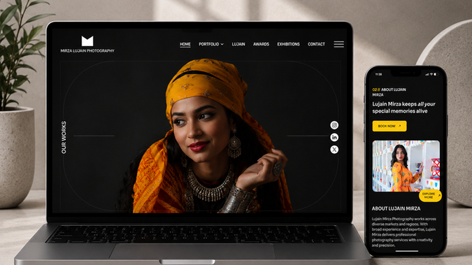 Lujain Mirza: I created this stunning photographer website for a client from Saudi Arabia. 