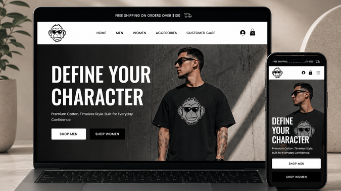 MNKY Store: I redesigned the website to make it clean and Professional.