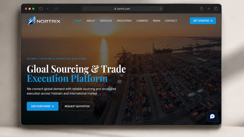 Nortrix : Complete website design for a Trading Company.