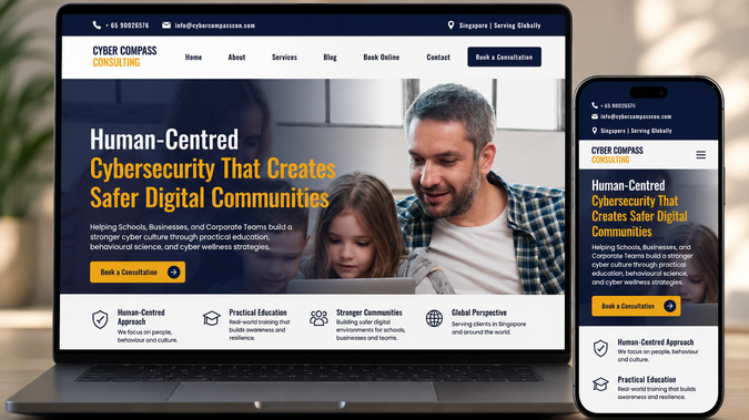 Cyber Compass Consulting: Complete website redesign..
