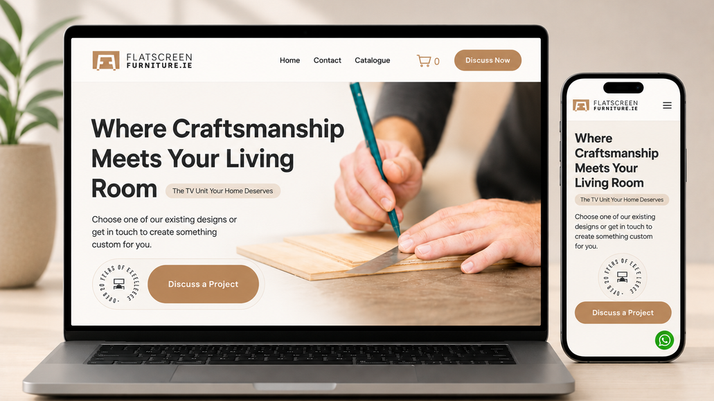 Custom TV Units: Complete website redesign..