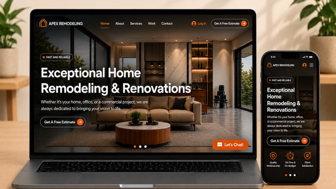 Apex Remodeling: We designed this new home remodeling website on classic wix editor.

Custom Code Feature :
- Custom Rating and Reviews System
> On Services Pages We Created and Coded custom rating and reviews system where people can submit reviews and the submitted reviews are being displayed. We have shown average ratings, total number of reviews.
> Rating breakdown through progress bars make it looks awesome. 