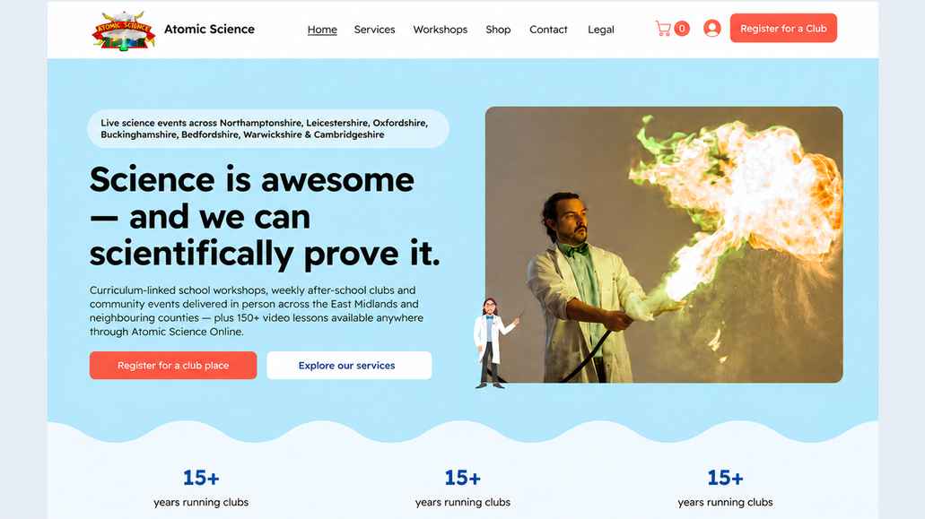 atomicscienceuk: Complete Website Design 