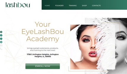 LashBou Academy: Both Group and Private training about lash services, brow services, and tint. Booking for training. Work done: content, design, website creation, SMM, Google Ads campaign