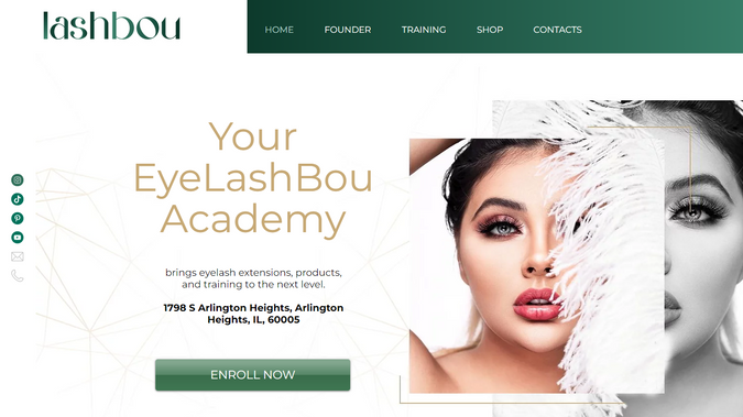 LashBou Academy: Both Group and Private training about lash services, brow services, and tint. Booking for training. Work done: content, design, website creation, SMM, Google Ads campaign