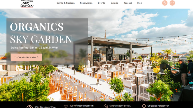 Redbull Organics Skygarden: Webdesign und Marketingbegleitung