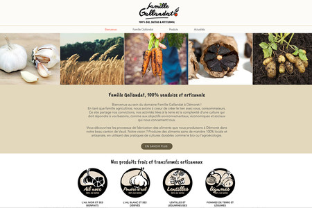 Famille Gallandat: Site du domaine agricole bio suisse avec e-boutique

CONCEPTION
• Identité de Marque
• packaging
• Site web
