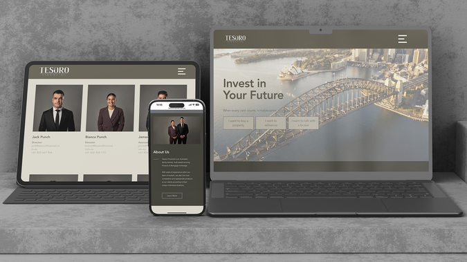 Tesoro Financial: This local finance brokerage was looking to modernise their dusty old website, and we delivered!