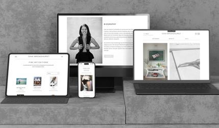 DINA BROADHURST: We re-designed this famous Sydney artist's website to improve the user experience and increase sales whilst maintaining the clean and sleek appearance of her previous site. 
