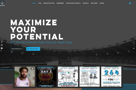 Pro Hunt : Football Recruiters,  Custom Code, instagram, custom login/signup.
