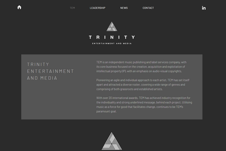 Trinity Entertainment and Media: A corporate website for an award-winning media conglomerate.