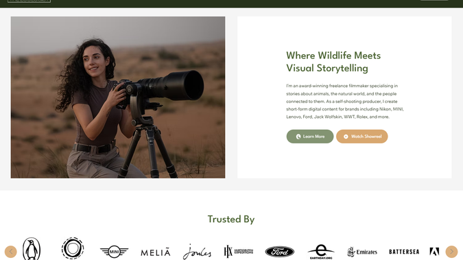Roxy the Zoologist: A website redesign for an award-winning zoologist and photographer. 