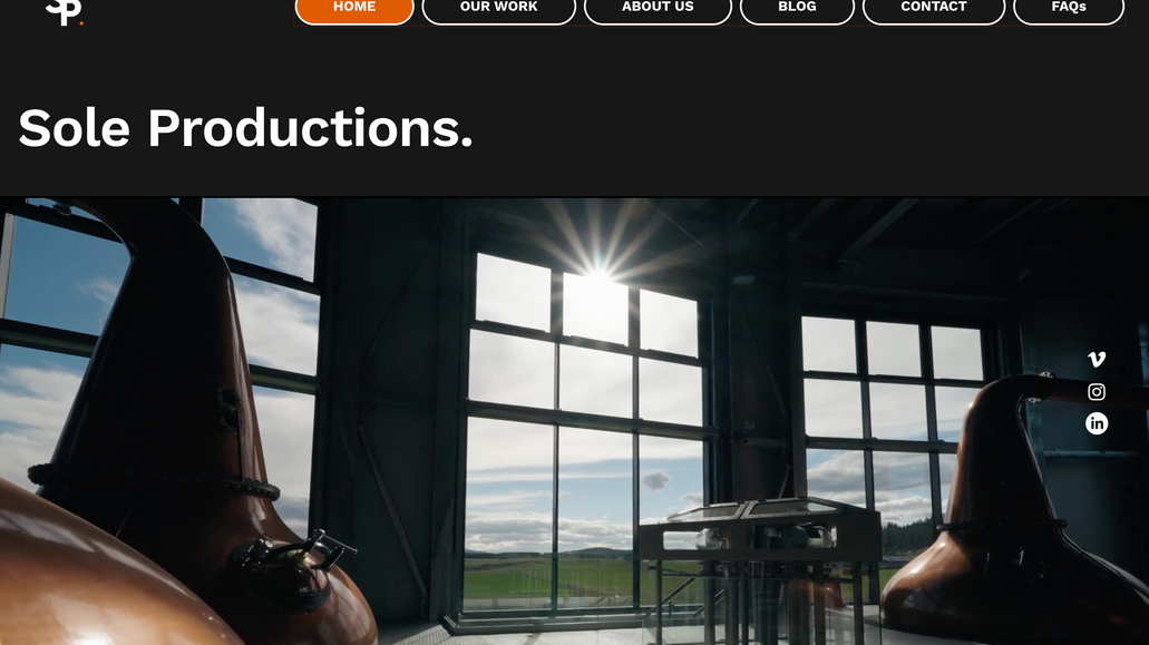 Sole Productions: Complete brand repositioning and business brand separation for this talented videographer. This included a whole portfolio website build, all SEO/AEO and copy. We now manage this client's socials.