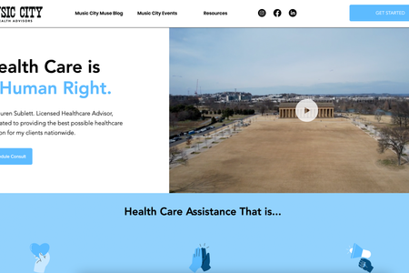 Music City Health Advisors: We helped this client curate well-worded and relevant content for her brand and provide a beautiful web platform for potential clients to get access to her and the many health advisor resources she aims to provide them.