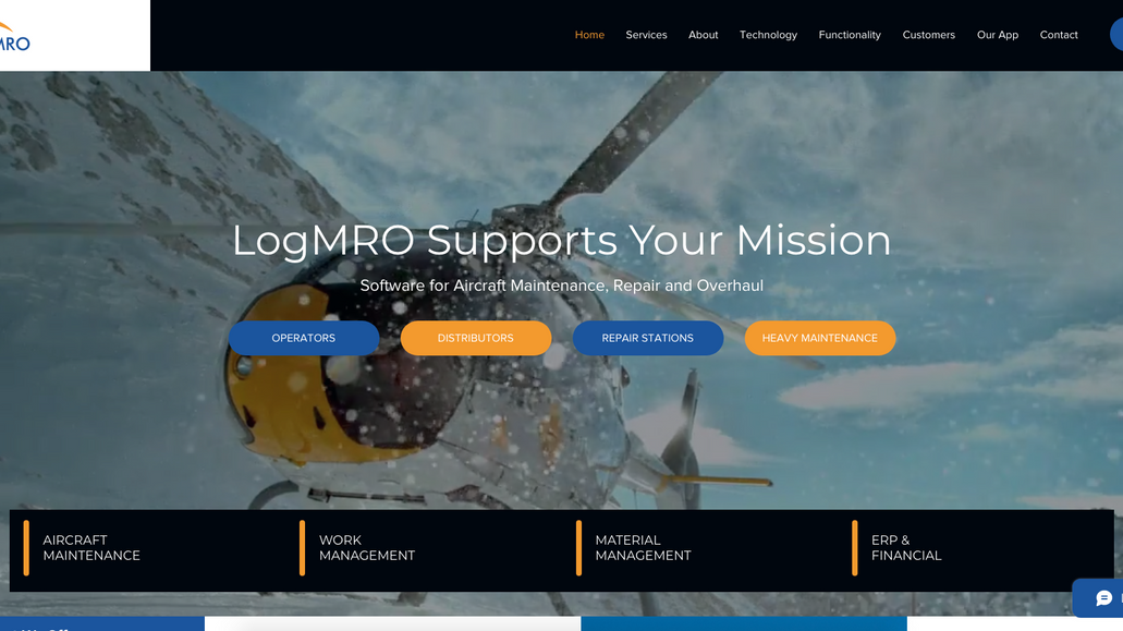 LogisticsMRO: We develop, implement and support LogMRO, a logistics software system designed for organizations operating aircraft or providing maintenance, repair and overhaul services including spares and repair management for end items like aircraft and military assets and their components (engines, avionics, etc.).