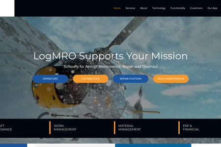 LogisticsMRO: We develop, implement and support LogMRO, a logistics software system designed for organizations operating aircraft or providing maintenance, repair and overhaul services including spares and repair management for end items like aircraft and military assets and their components (engines, avionics, etc.).