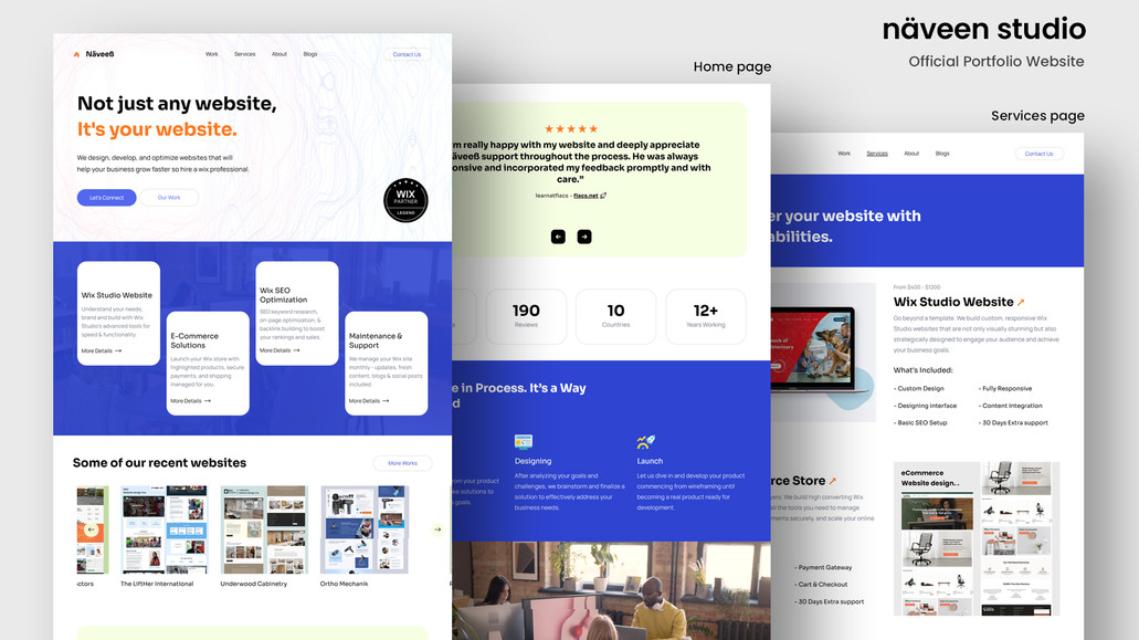 My Official Website: WixProfessional.com (My Official Website)
This site was originally based on a Wix theme, but I fully customized it to achieve a completely unique design and structure. From branding elements to layout adjustments, every section was tailored for a professional look. The result is a clean, responsive agency website that represents services, portfolio, and contact information effectively.