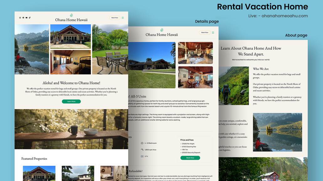 Rental House: I migrated the client’s website from Wix Editor to Wix Studio and rebuilt the entire layout using a modern, responsive grid system. The design was refreshed with improved spacing, updated UI components, and better mobile optimization. I also enhanced site performance, reorganized content, and ensured clean, professional styling while keeping the original brand look.
