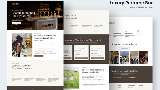 Parfums: Designed and developed a premium French perfume and luxury experience website using Wix Studio, with a focus on elegant UI/UX, responsive design, product presentation, SEO optimization, and a seamless customer experience.

Wix Studio, French Website, Perfume Website, Luxury Website, Wix Designer France, Responsive Design, SEO Optimization, Custom Wix Development, UI/UX Design, Modern Wix Website, Premium Web Design.