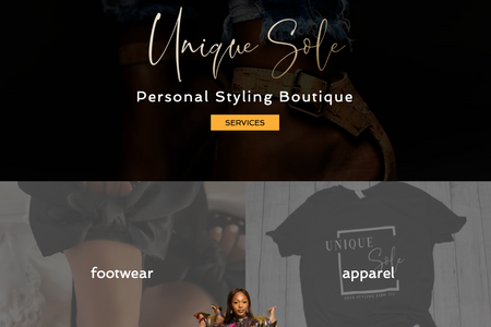 Unique.Sole Styling: website design & development | e-commerce