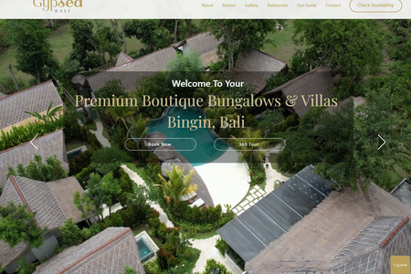 Gypsea Bali: Redesigned the site of a hotel in Bali, Indonesia 