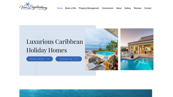 Luxurious Caribbean Holiday Homes: I designed and developed the website for Van Engelenburg - Villas & More, a luxury villa rental service in Curaçao. The site showcases high-end vacation properties, emphasizing their modern amenities and serene Caribbean locations.​

Wix Web Design:

Visual Aesthetics: Crafted a clean, modern design that reflects the luxury and comfort of the villas, incorporating high-quality images to captivate potential clients.​

User Experience: Implemented an intuitive navigation structure, allowing users to effortlessly explore villa options, learn about services, and make inquiries.​

Responsive Design: Ensured the website is fully responsive, providing an optimal viewing experience across various devices, including desktops, tablets, and smartphones.​

Wix SEO Optimization:

Keyword Integration: Conducted thorough keyword research to identify terms such as "luxury villas Curaçao" and "Caribbean holiday homes," strategically incorporating them into the site's content to enhance search engine visibility.​

Meta Tags and Descriptions: Developed compelling meta titles and descriptions for each page, accurately reflecting the content and improving click-through rates from search engine results.​

Content Strategy: Created informative and engaging content that highlights the unique features of each villa, the beauty of Curaçao, and the exceptional services offered, positioning Van Engelenburg as a premier choice for luxury accommodations.​

This comprehensive approach to web design and SEO optimization has elevated Van Engelenburg's online presence, effectively attracting and engaging their target audience.
