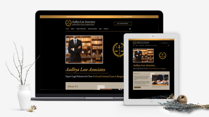 Aadhya Law Associates: www.aadhyalaw.com: A comprehensive website for Aadhya Law Associates, presenting legal services and team profiles.
Plan: Essential Website | Rs 24990