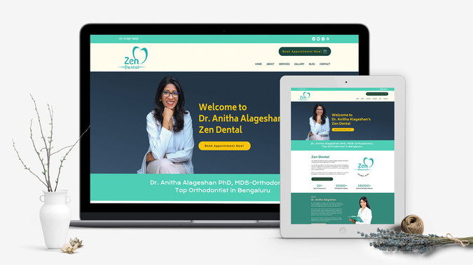 Zen Dental: www.zendental.in: A sleek dental clinic website emphasizing services, patient testimonials, and appointment booking.
Plan: Essential Website | Rs 24990