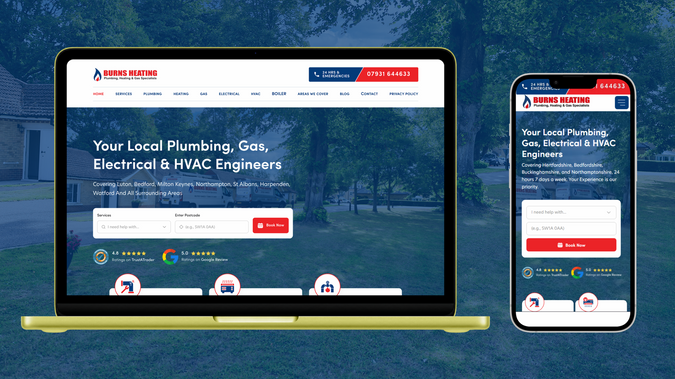 Burns Heating: I designed and developed the website from concept to completion, starting with a detailed Figma mockup and bringing it to life in Wix Studio. Beyond the visual design, I implemented advanced Wix Velo functionality, including multi-step forms powered by custom logic and API integrations to ensure a smooth, guided user experience.