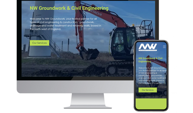 NW Groundwork: A website featuring case studies for a construction company. Built on Classic Editor.