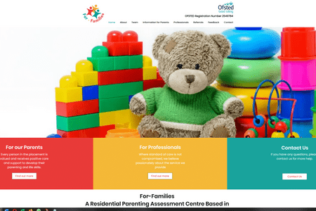For-Families: The previous For-Families website was very tired and did not present the full offering to parents and professionals enough.  We created a new site to appeal equally to both audiences.