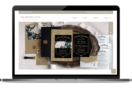 The Prettiest Pixel: The Prettiest Pixel is a luxury wedding stationery design firm located in Shawnee, Kansas. Established in 2010, they offer cardstock, acrylic, lasercut, letterpress and digital printing across the United States.