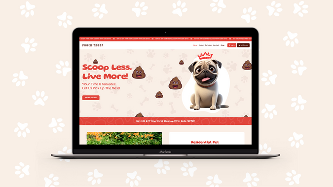 Pooch Troop: Website for waste management company in Albuquerque