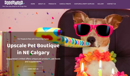 DoggyWood Limited: Alberta Media designed a playful, engaging website to showcase Doggywood’s products and services, featuring fun, eye-catching photos of animals. Built for easy navigation while capturing the brand’s lively, pet-loving personality.