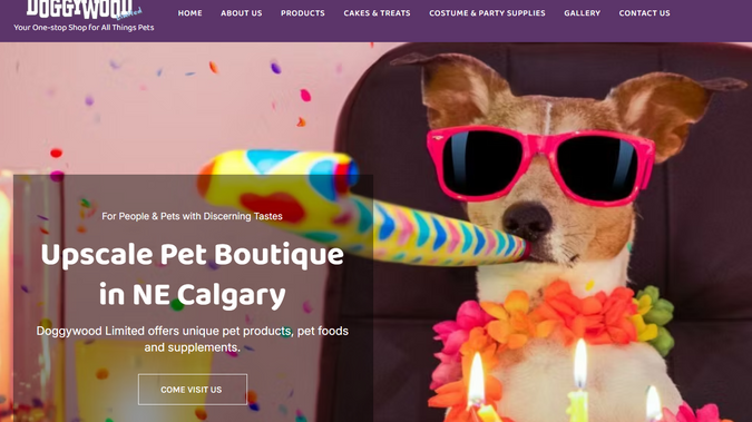 DoggyWood Limited: Alberta Media designed a playful, engaging website to showcase Doggywood’s products and services, featuring fun, eye-catching photos of animals. Built for easy navigation while capturing the brand’s lively, pet-loving personality.