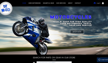 DK Moto: Created complete business website w/ online store.